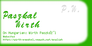 paszkal wirth business card